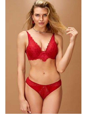 Nurteks 4425 Dolgulu Sütyen Külot Takım-Bordo