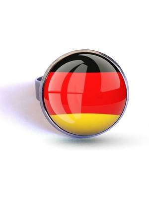 Market66 Alman Bayrağı Yüzüğü Germany Bayrağı Çelik Yüzük 12-20 Arası Ayarlanabilir Yüzük
