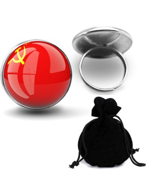 Market66 Rusya Bayrak Yüzük Sscb Orak Çekiç Ussr Bayrağı 12-20 Arası Ayarlanabilir Yüzük