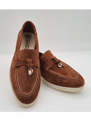 Ayakkabım Official Hakiki Deri Taba Günlük Kadın Ayakkabı Loafer Makosen 2544 Beden 39 Renk Taba