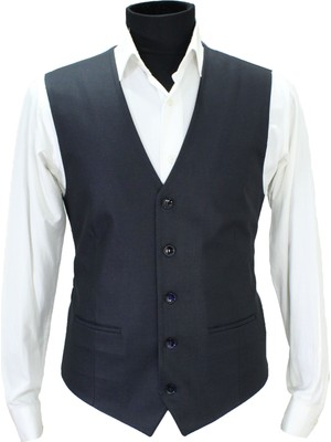 Mentor Regalo Erkek Yelek V Yaka Lacivert Armürlü 50608