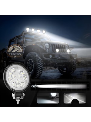 STS Oto Aksesuar 12 LED Yuvarlak Beyaz Sarı Çakarlı Off Road Sis Farı Sis Lambası Çalışma Lambası Projektör 2 Adet Fiyatı