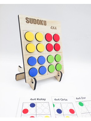 Icons Montessori Renkli Sudoku 4x4 Kolay + 25 Oyun Kartı