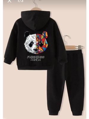 Ense Panda Baskılı Kapşonlu Çocuk Takımı