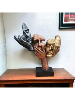 Alin Sanat Heykel Dekoratif Soyut Mask Heykeli - Modern Ev Dekoru Biblo