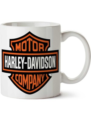 Motor Harley Davidson Logo Iki Tarafı Baskılı Kupa Bardak