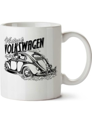 Art Hediye Vintage Wolkswagen Tospa Iki Tarafı Baskılı Kupa Bardak