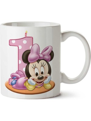 Minnie-Mouse-Png 1 Yaş Iki Tarafı Baskılı Kupa Bardak