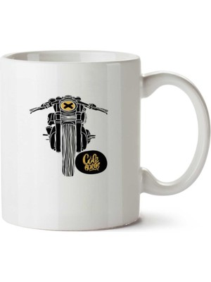 Cafe Racer - Draft Motor Yarışçı Iki Tarafı Baskılı Kupa Bardak