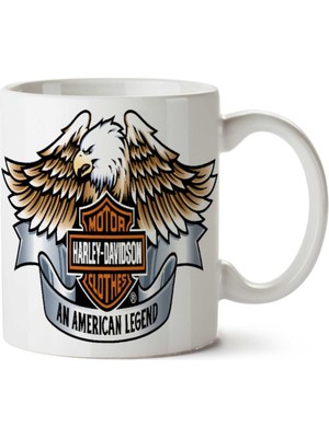 Motor Harley Davidson An American Legend Iki Tarafı Baskılı Kupa Bardak
