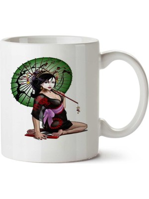 Geyşa Şemsiye Iki Tarafı Baskılı Kupa Bardak