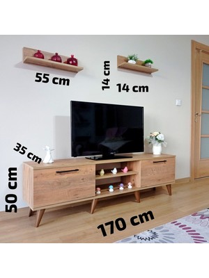 Mobilya Sepeti ( Ms 85 ) Mdf Tv Ünitesi Dolabı Raflı Ceviz