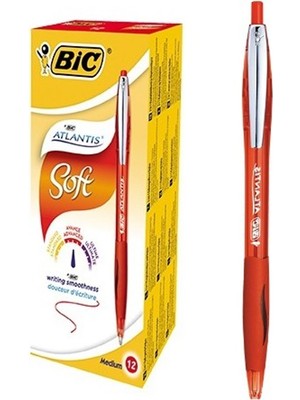 Bic Atlantis Soft Easy Glide 1,0 Tükenmez Kalem 12'li