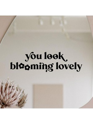 Hediyene Bak You Look Amazing | You Look Good | Dekoratif Duvar Ayna Cam Dekor Yazı Sticker Siyah 4'Lü