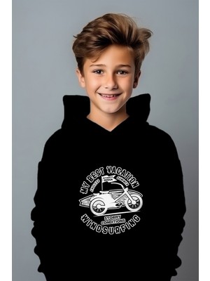 Adabebek My Best Vacatıon Wındsurfıng Tarz Rahat Kesim Oversize Sweatshirt