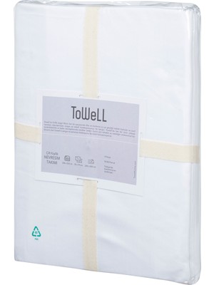 Towell Home Comfort Collection Pamuk Saten Çift Kişilik Terletmeyen Nevresim Seti (200 cm x 220 Cm)