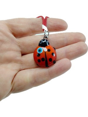 Biuti Uğur Böceği Nazar Boncuğu Araba Dikiz Ayna Süsü El Yapımı Lüks Cam Hediyelik Aksesuar