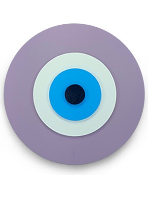 Ennea Art Minimalist Ametist Nazar Boncuğu El Yapımı Ahşap Büyük Nazarlık 20 cm Hediyelik Eşya