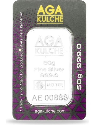 AgaKulche 50 Gram Külçe Gümüş (999.0)