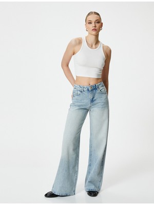 Koton Yüksek Bel Loose Fit Kot Pantolon Tencell Lyocell Kumaş - Loose Fit Jean