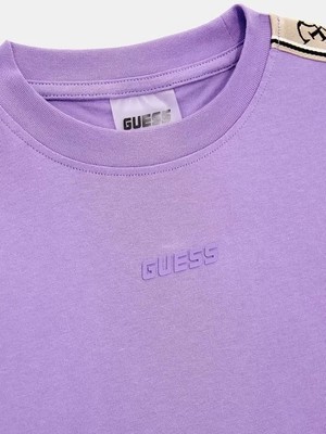 Guess Kadın Bisiklet Yaka Düz Bej Kadın T-Shirt