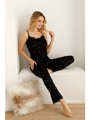 Nisanca Dantel Detaylı Pegasus Kadın Pijama Takımı-Çeyizlik Takım- Geniş Beden Aralığı