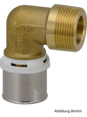 Fraenkische Alpex L 40-1*1/4 Ag Geçiş Dirsegi 3 Adet 86740785 Dış Dişli Dirsek Pirinç