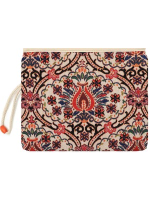 Bursa İpek Gonca Desen Goblen El Çantası