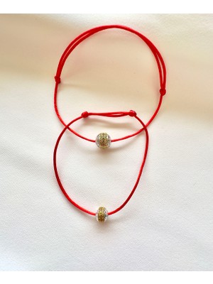 Atelier Çağla Kırmızı Sevgili Çift Ip Bileklik