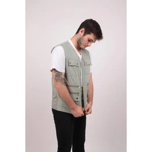 Gambia Outdoor's Erkek Tümrenkler Yazlık Kumaş Avcı Yelek Çok Cepli Baba Büyük Beden Rahat Battal