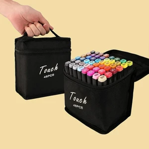 Touch Sketc 48 li çift Taraflı Marker Kalem Seti Çanta Siyah Model