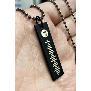 Takı Dükkanı Kişiye Özel Isimli Siyah Çubuk Bar Unisex Kolye eck26s