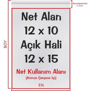 12X10+5 cm (12*15) 250 Adet - Şeffaf Bantlı Yapışkanlı Opp Jelatin Poşet