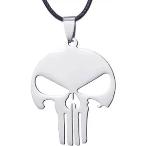 Kurukafa Iskelet Erkek Kolye Çelik Top Boncuk Punisher Skull Asker Zincirli