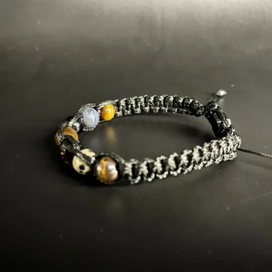 Yıldız Doğal Taş Oğlak Burcu Doğal Taş Deri Bileklik Jasper D.kuvars Akik Dumortierit Kaplan Gözü