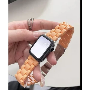 Apple Watch Reçine Kordon (42mm / 44mm / 45mm/ 49mm /SE / Ultra Uyumlu) Turuncu