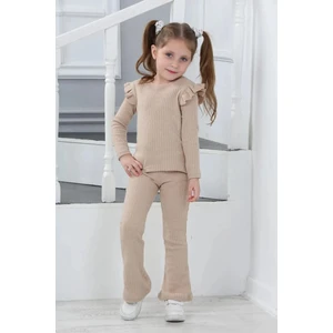 Kmk Raporlu Şardonlu Kız Çocuk Takım (Dar Kalıp, 1 Beden Büyük Almanızı Tavsiye Ederiz)