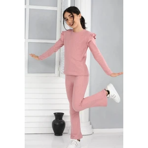 Kmk Raporlu Şardonlu Kız Çocuk Takım (Dar Kalıp, 1 Beden Büyük Almanızı Tavsiye Ederiz)