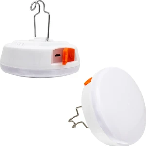 Powermaster Enerji Tasarruflu USB Şarjlı Kamp Lambası Aydınlatma Askılı Pazarcı Ampulu Beyaz