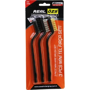Thunder Shop 3 Adet Mini Tel Fırça Seti Prinç - Çelik - Naylon Fırça (K246)