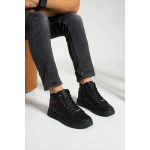 L.a Polo 013 Siyah Renk Siyah Tabanlı Erkek Günlük Ayakkabı