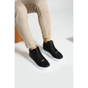 L.a Polo 013 Siyah Renk Beyaz Tabanlı Erkek Günlük Ayakkabı