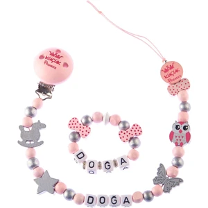 Sahi Aksesuar Isimli Bebek Emzik Zinciri ve Bebek Bileklik Seti - Bebek Hediyesi - SAHI_0159