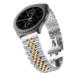 22 mm Universal Rolex Stil Rose Gold Çelik Kordon Gümüş