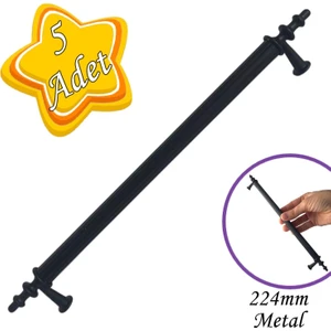 5 Adet Erciyes Kulp Siyah 224 mm Kulp Mobilya Mutfak Dolabı Çekmece Dolap Kapak Kulpu Kulbu Metal Kulpları