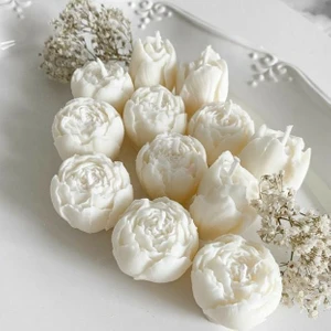 10’lu Mini Şakayık Model Dekoratif Vegan Kokulu Soya Yüzen Mum