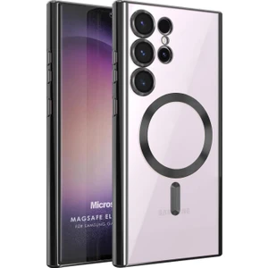 Samsung Galaxy S24 Ultra Kılıf Magsafe Luxury Electroplate Siyah