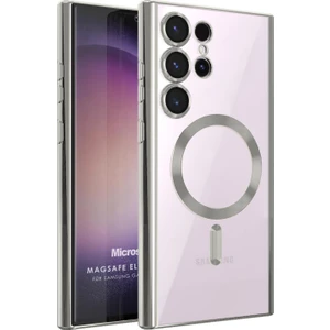 Samsung Galaxy S24 Ultra Kılıf Magsafe Luxury Electroplate Gri