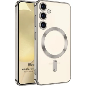 Samsung Galaxy S24 Kılıf Magsafe Luxury Electroplate Gri
