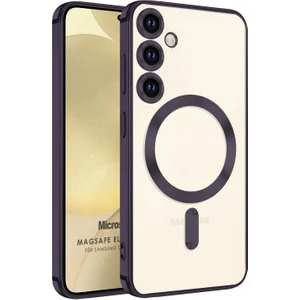 Samsung Galaxy S24 Plus Kılıf Magsafe Luxury Electroplate Mor